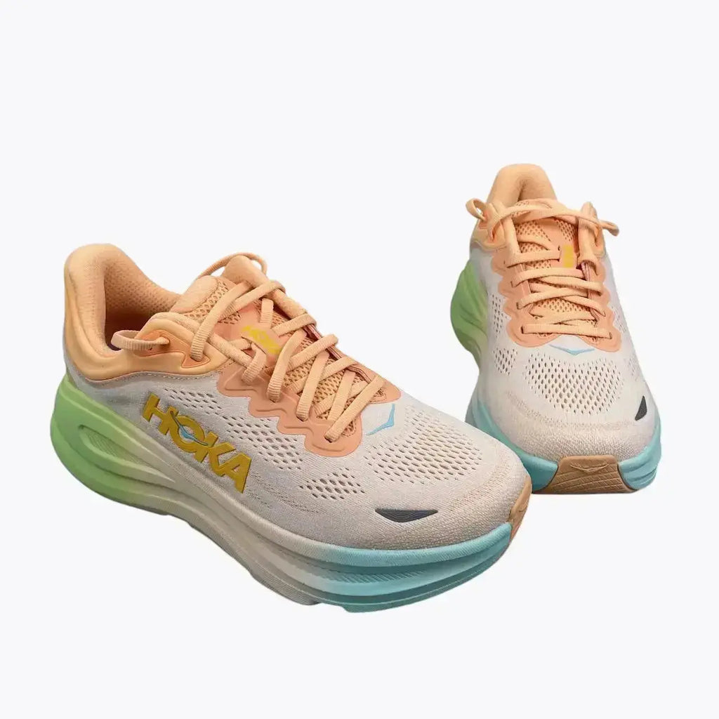 Hoka Bondi 9 - Multicolor Salmon/Blue Cyan/Green Hoka