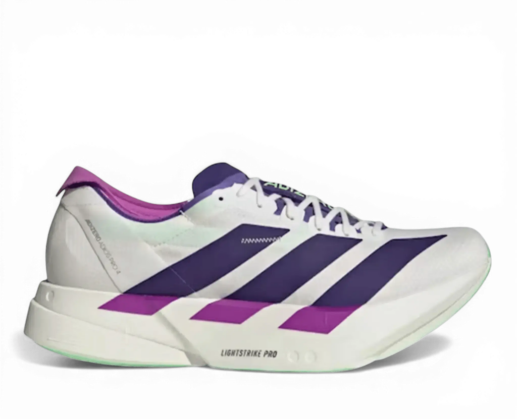 Adidas Adizero Adios Pro 4 White Purple Lime running shoe