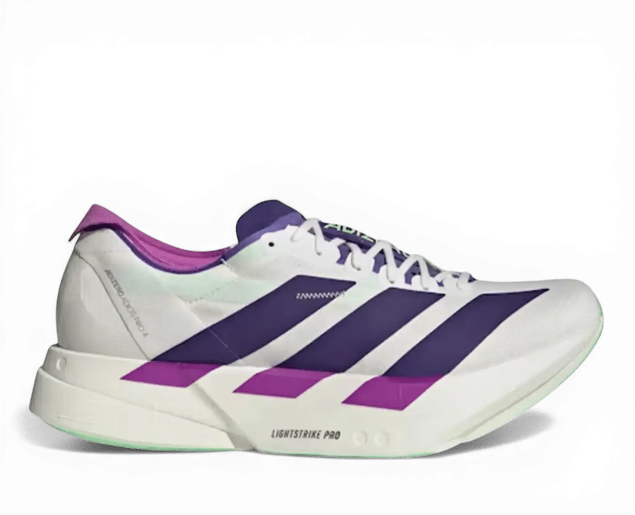 Adidas Adizero Adios Pro 4 White Purple Lime running shoe